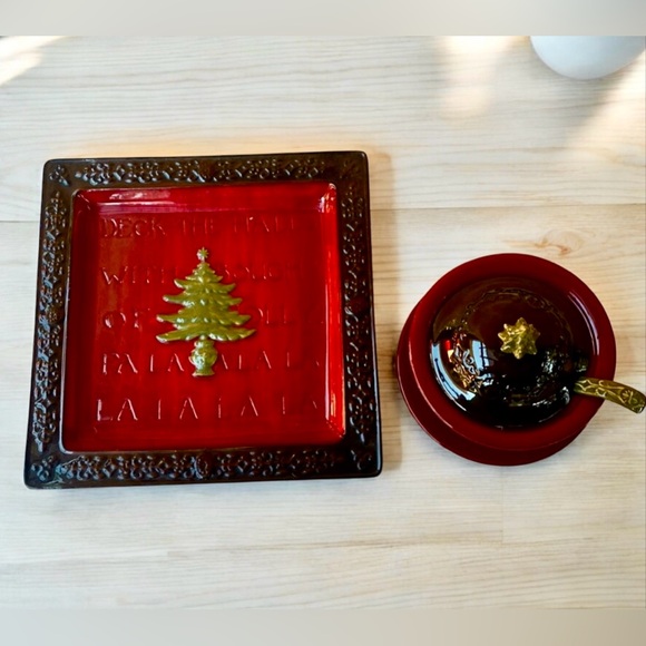 Relish plate with sauce bowl and spoon porcelain - Picture 1 of 10
